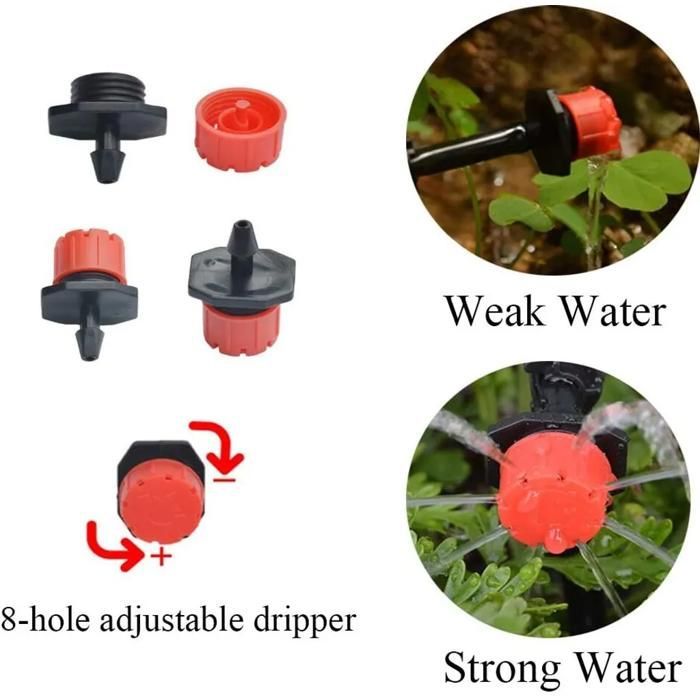 Sistema di irrigazione a goccia - YYV - 25 m - 95 pezzi - Risparmio idrico del 70% - Resistente ai raggi UV