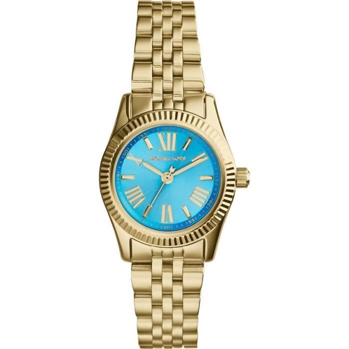 Montre Femme - Michael Kors - Lexington MK3271 - Dorée - Cadran bleu turquoise - Quartz