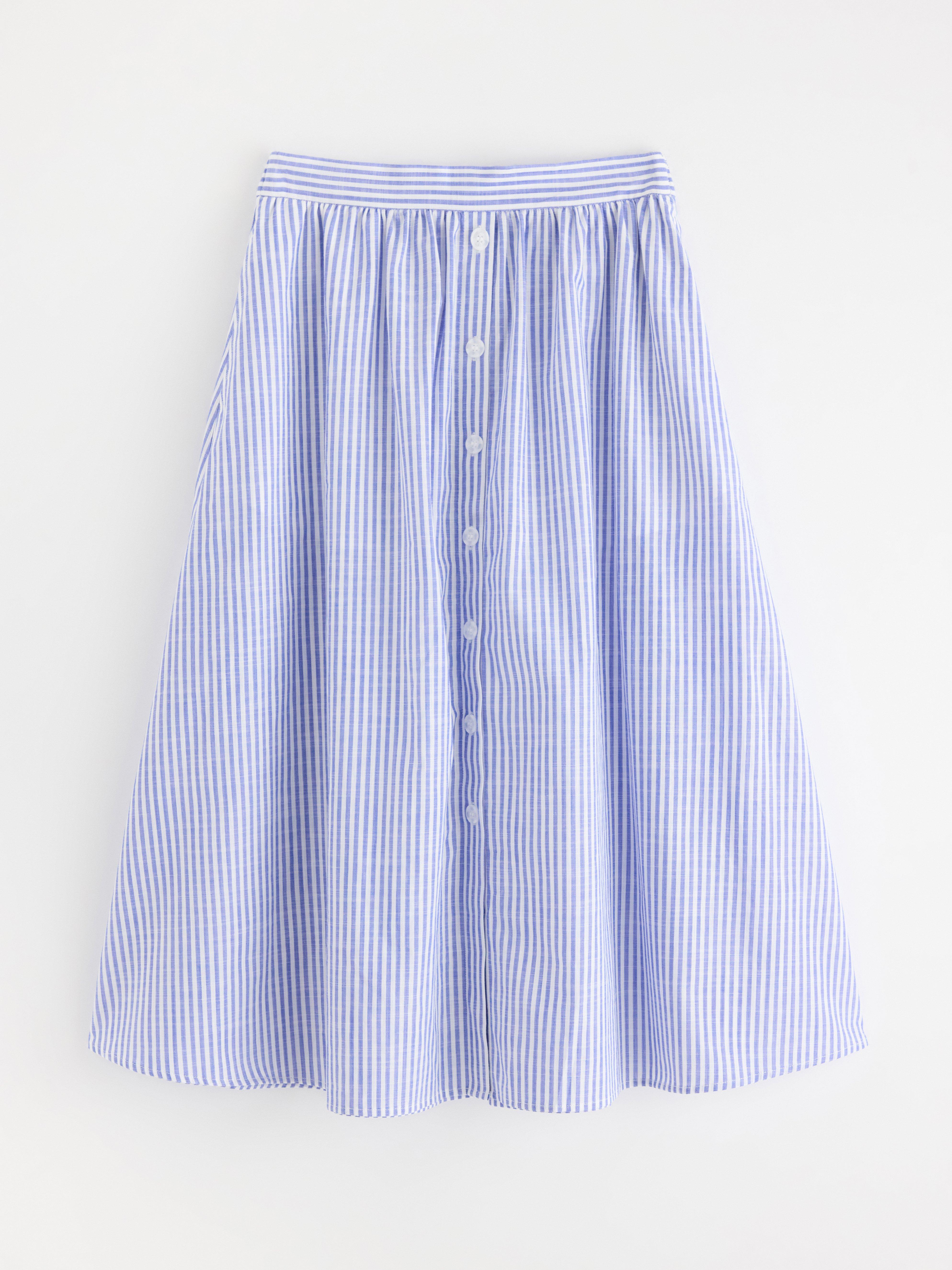 Falda midi azul intenso