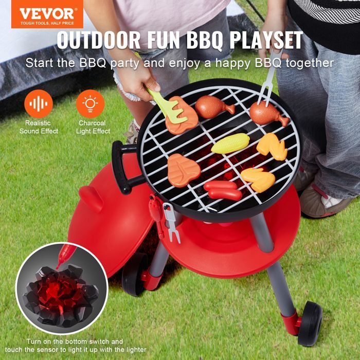 VEVOR 28-delige speelgoedbarbecueset - Keukenspeelgoedset voor kinderen - met geluid en licht - Verjaardagscadeau