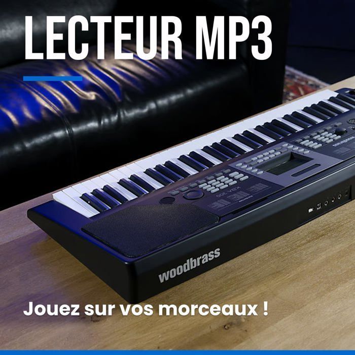 Clavier arrangeur - Woodbrass - KBA300 - 61 touches - Mode d'apprentissage - Lecteur MP3 intégré