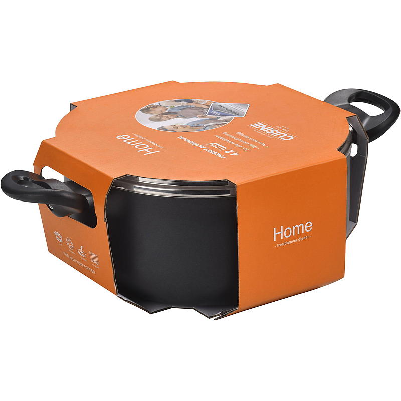Cazuela Cuisine Home de 4,2 L, ø 24 cm, antiadherente, con tapa de cristal.