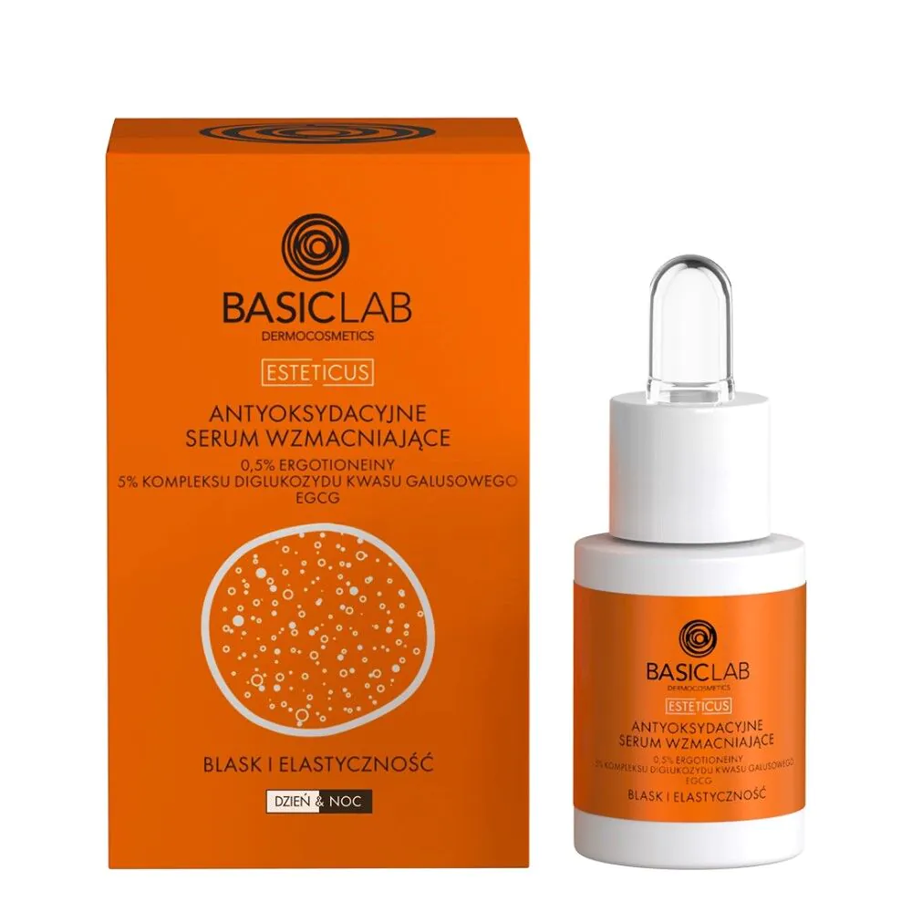 BasicLab Esteticus Antyoksydacyjne serum wzmacniające 0,5% ergotioneiny, 5% kompleksu 15 ml