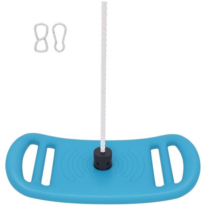 Children's swing for outdoor and indoor use - AIYAPLAY - adjustable rope, carabiner, max. load 70 kg - blue