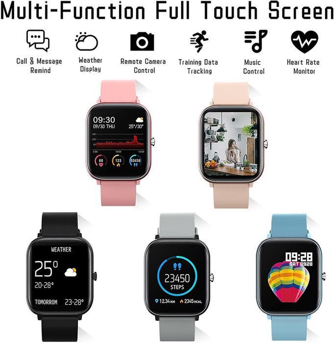 Montre Connectée, Tracker Activité, Moniteur Fréquence Cardiaque - Argent