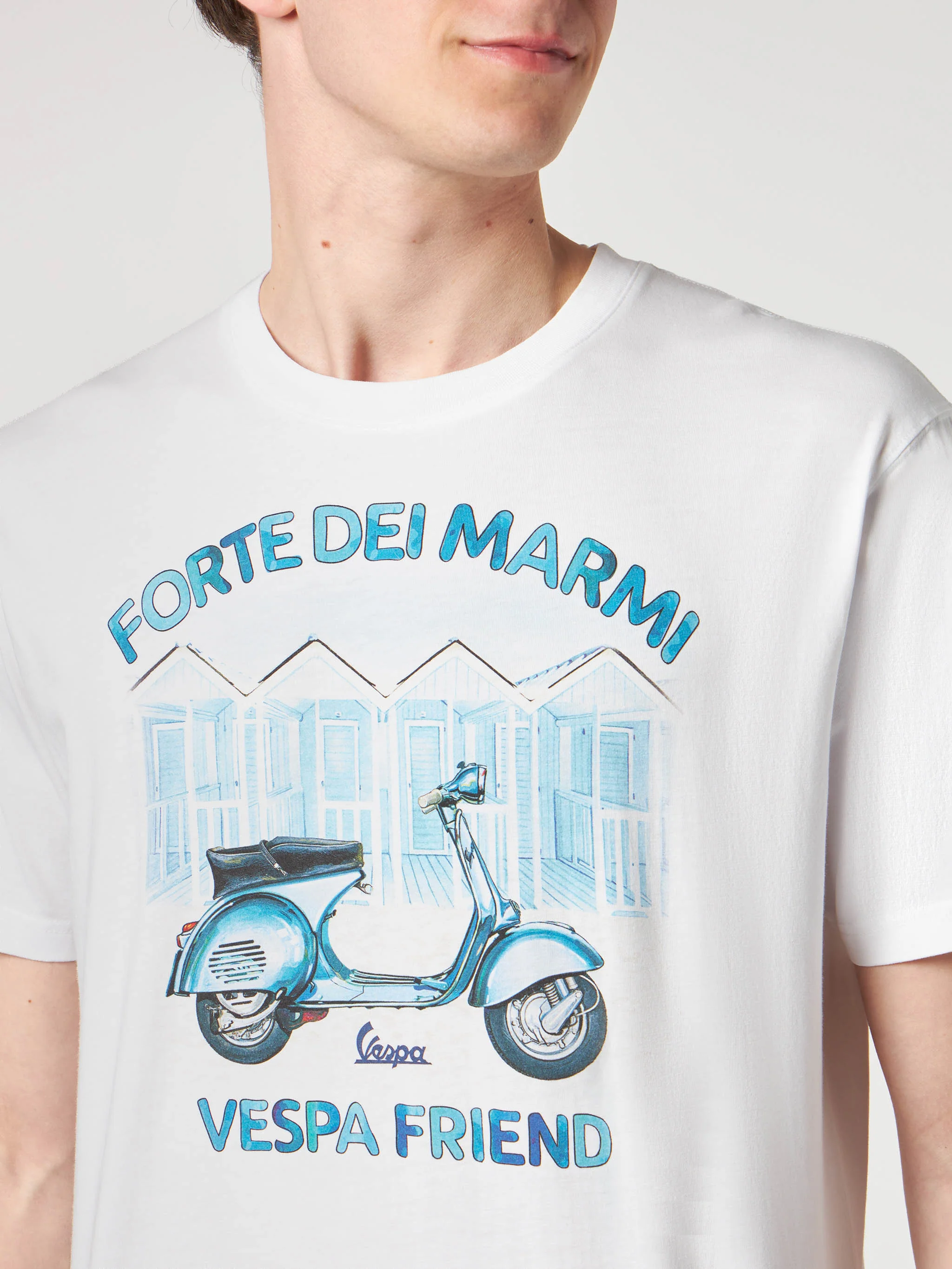 T-shirt da uomo in cotone con stampa Forte dei Marmi Vespa friend | ED