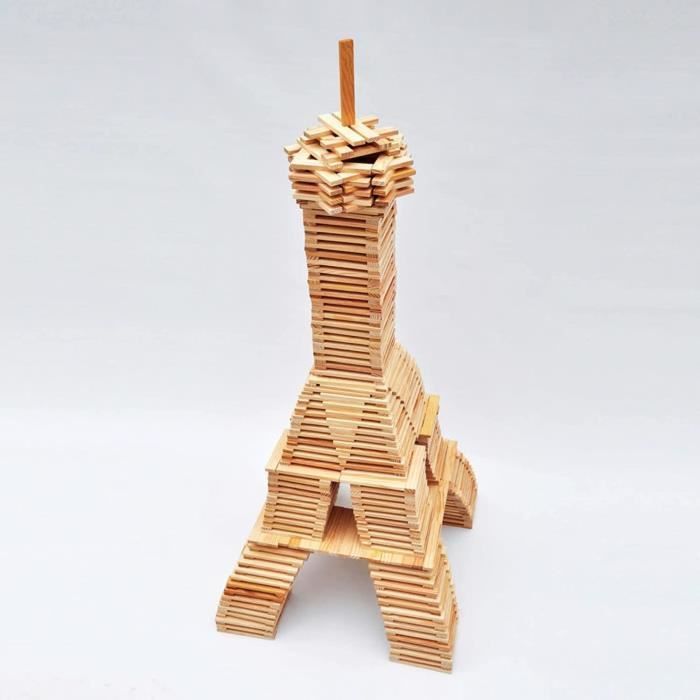 Construction set - Barrel of 200 wooden planks - JOUECABOIS - Made in France by Mecabois