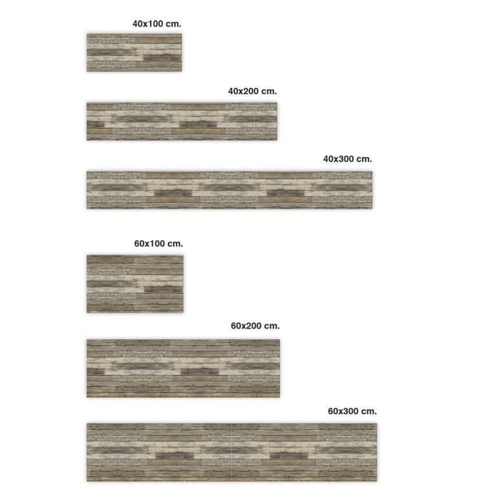 Panel antisalpicaduras adhesivo Panorama para cocina, textura de madera marrón, 60x200 cm - Panel antisalpicaduras adhesivo para cocina - Protector de pared para cocina