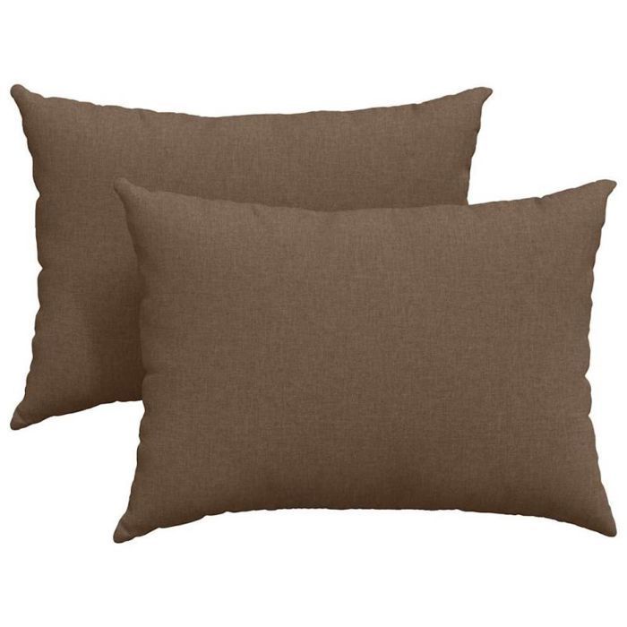 Coussins de canapé - VIDAXL - 70 x 50 cm - Marron - Lot 2 pièces - Rectangulaire