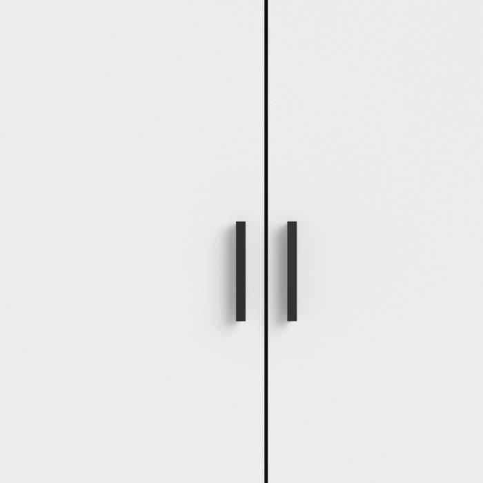 Armoire VEGA - Décor Blanc mat - 3 portes + 3 tiroirs - L 147 x P 49,6 x H 200,4 cm