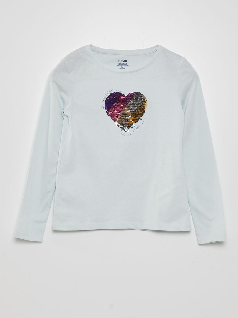 Bedrukte T-shirts met lange mouwen - BLAUW
