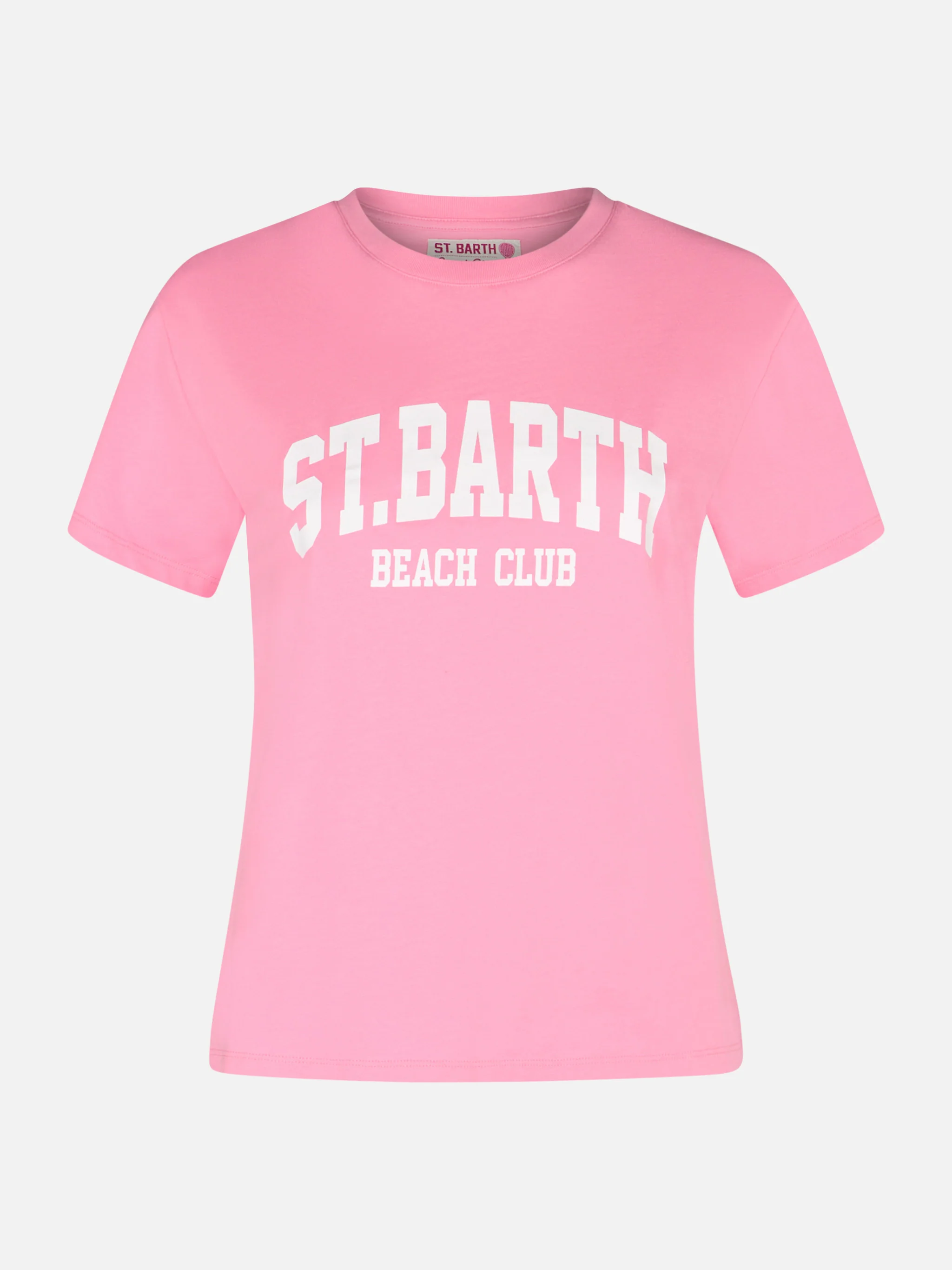 Emilie dames T-shirt met ronde hals, gemaakt van katoenen jersey met Saint-print.