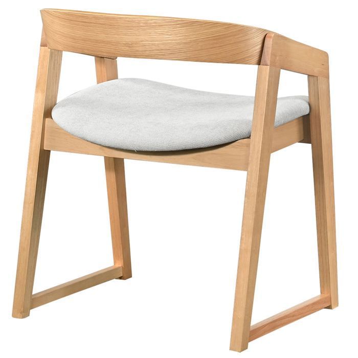 Sedia in legno – SALOSS – legno chiaro/grigio chiaro