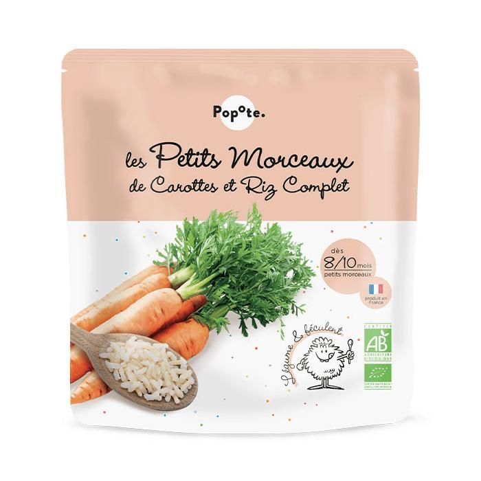 Popote Les Petits Morceaux Carottes Riz Complet 190g