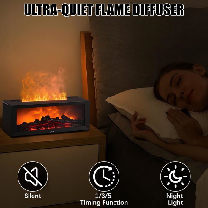 Humidificadores de aire - Difusores de aroma - Difusor de llama - Difusor con luz de 7 colores - Ultra Home