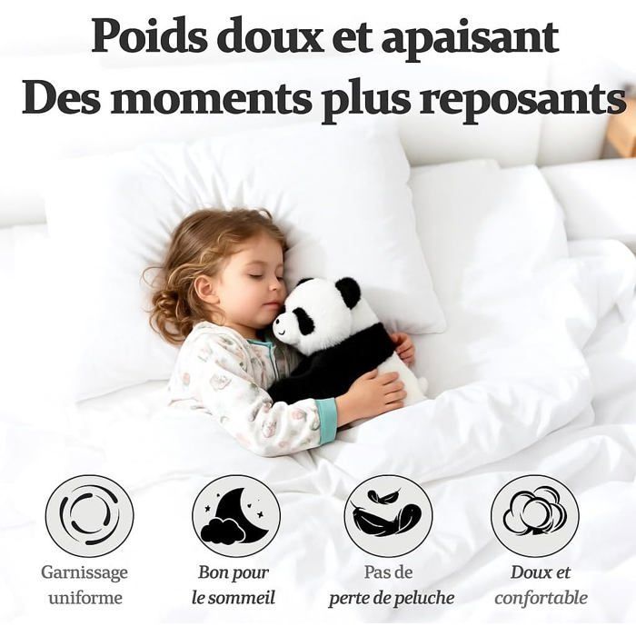 Peluche Panda Lestée 1kg (65cm) - Anti-Anxiété et Sommeil - Coussin Apaisant Adulte/Enfant