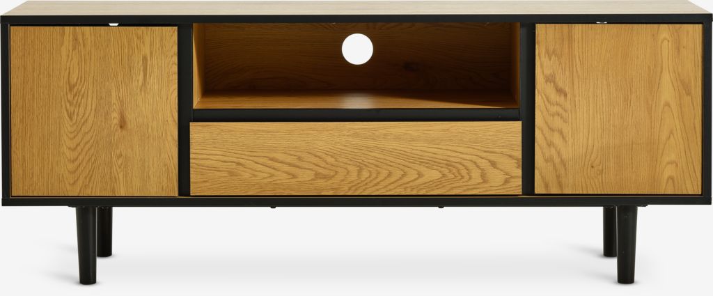 ODENSE TV komoda ODENSE 2 vrata/1 ladica hrast/crna