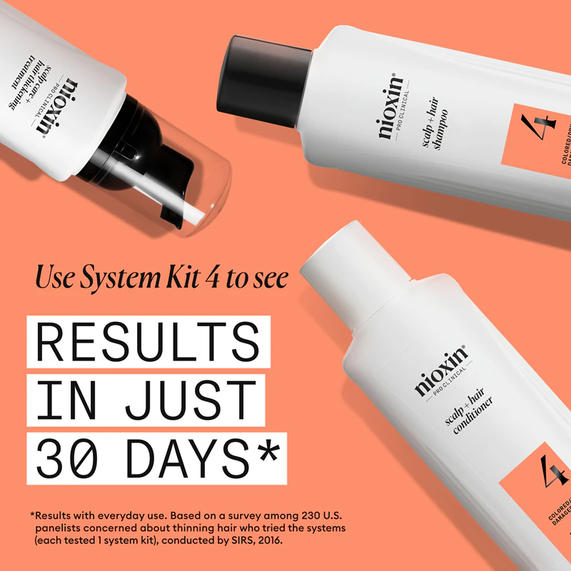 Nioxin System 4 Kopfhaut- und Haarspülung – Feuchtigkeitsspendende und pflegende Spülung für coloriertes und geschädigtes Haar