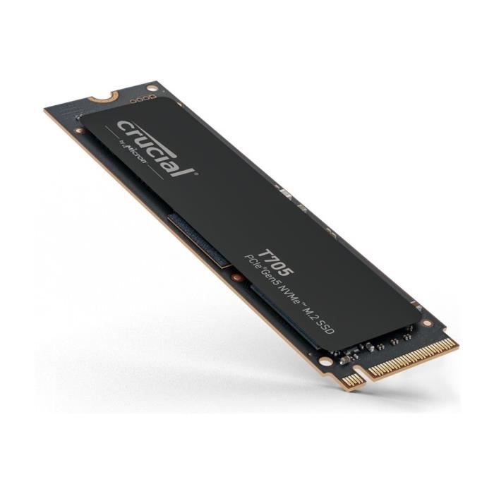 SSD interno Crucial T705 da 1 TB PCIe Gen5 NVMe M.2 (2024) per gaming - Compatibilità con PCIe 3.0 e 4.0 - CT1000T705SSD3