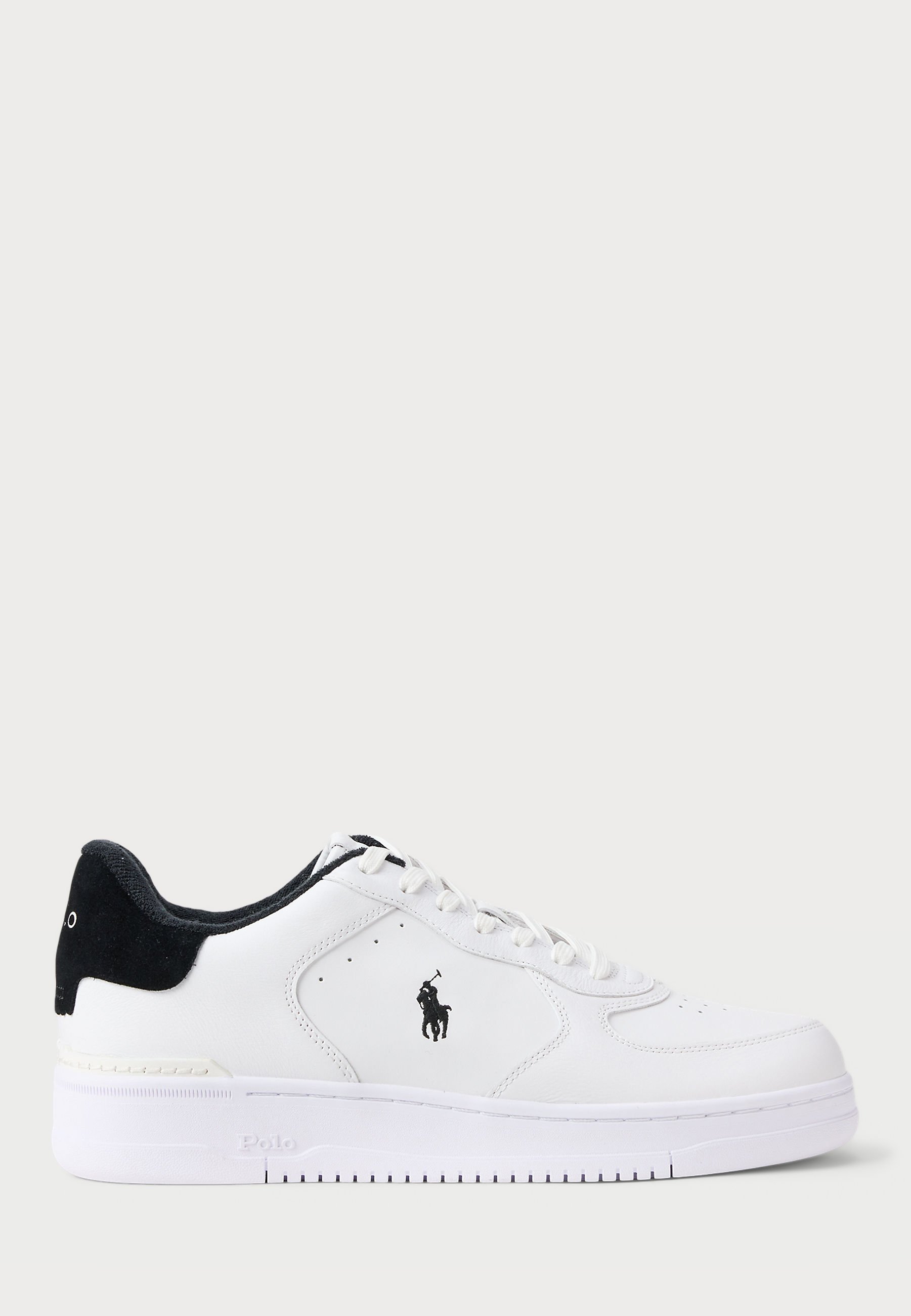 Polo Ralph Lauren MASTERS COURT LEREN SNEAKER UNISEX - Sneakers - wit/zwart