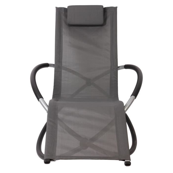 Chaise longue de jardin - Bc-elec - HMBL-04-GREY - Pliable - Résistant aux intempéries - Gris
