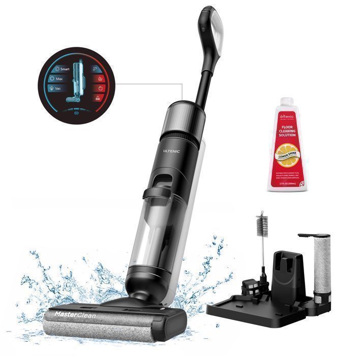 Aspirateur Balai Laveur Sans Fil -Ultenic AC Élite 3-en-1 –Humide & Sec– 50 min – 1,15 L –Sols Durs & Vinyle – Saletés Collantes