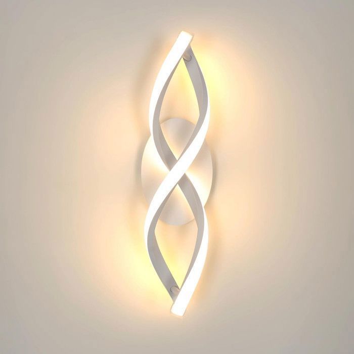 Arandela de parede interna DORLINK, luminária de parede LED de 16W com luz quente de 3000K, arandelas de parede com design curvo para quarto e sala de estar.