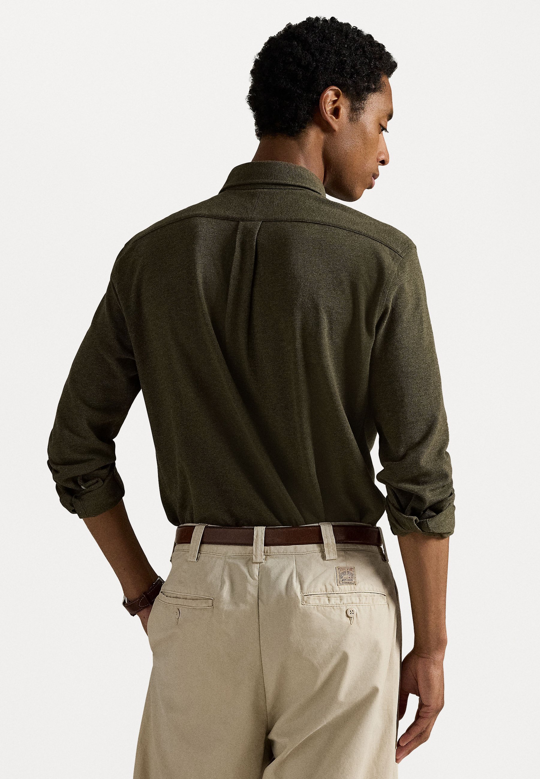 Polo Ralph Lauren FEATHERWEIGHT MESH SHIRT - Skjorte - wilson olive heather