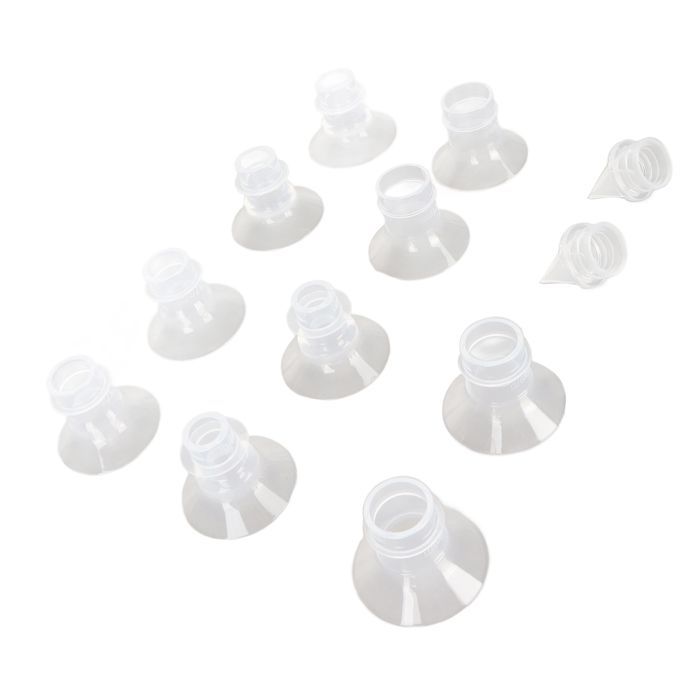OMABETA 10 peças de insertos para flange de bomba tira-leite portátil, inserto de travamento para bomba tira-leite, flange de silicone para cuidados com o bebê, kit para cuidados com o bebê