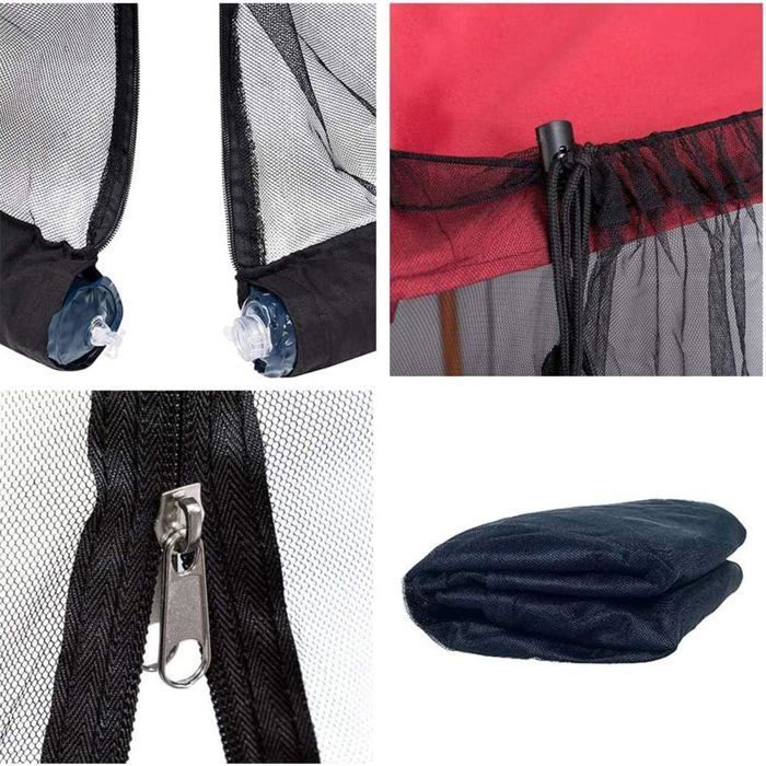 Housse de parapluie de patio moustiquaire avec fermeture glissire pliable en maille moustiquaire pour couleurs multiples