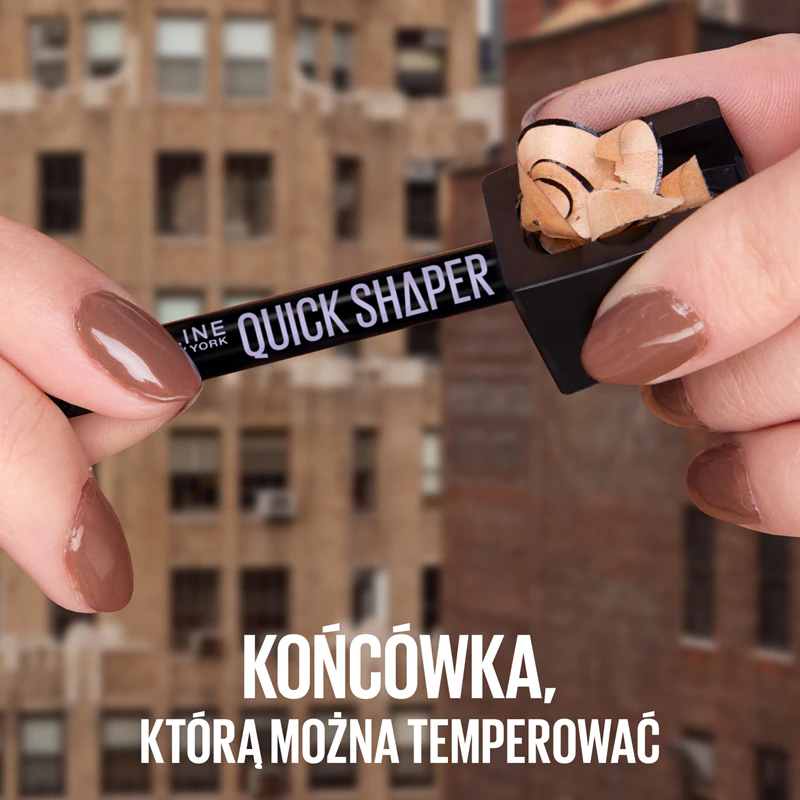 Lápis de sobrancelha de precisão Quick Shaper da Maybelline New York com pincel.
