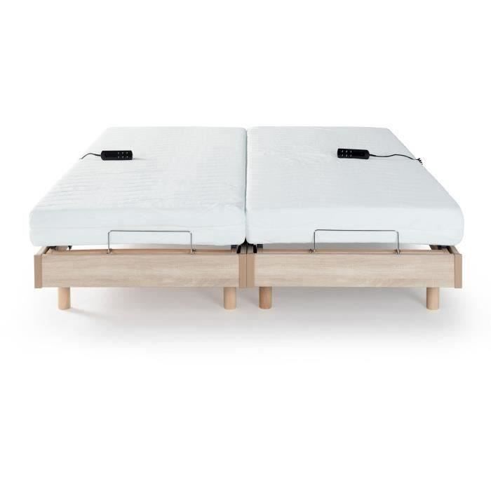 Relaxation set: mattress + electric bed bases 2x70x190cm - Foam - Firm - TALCA Made in France