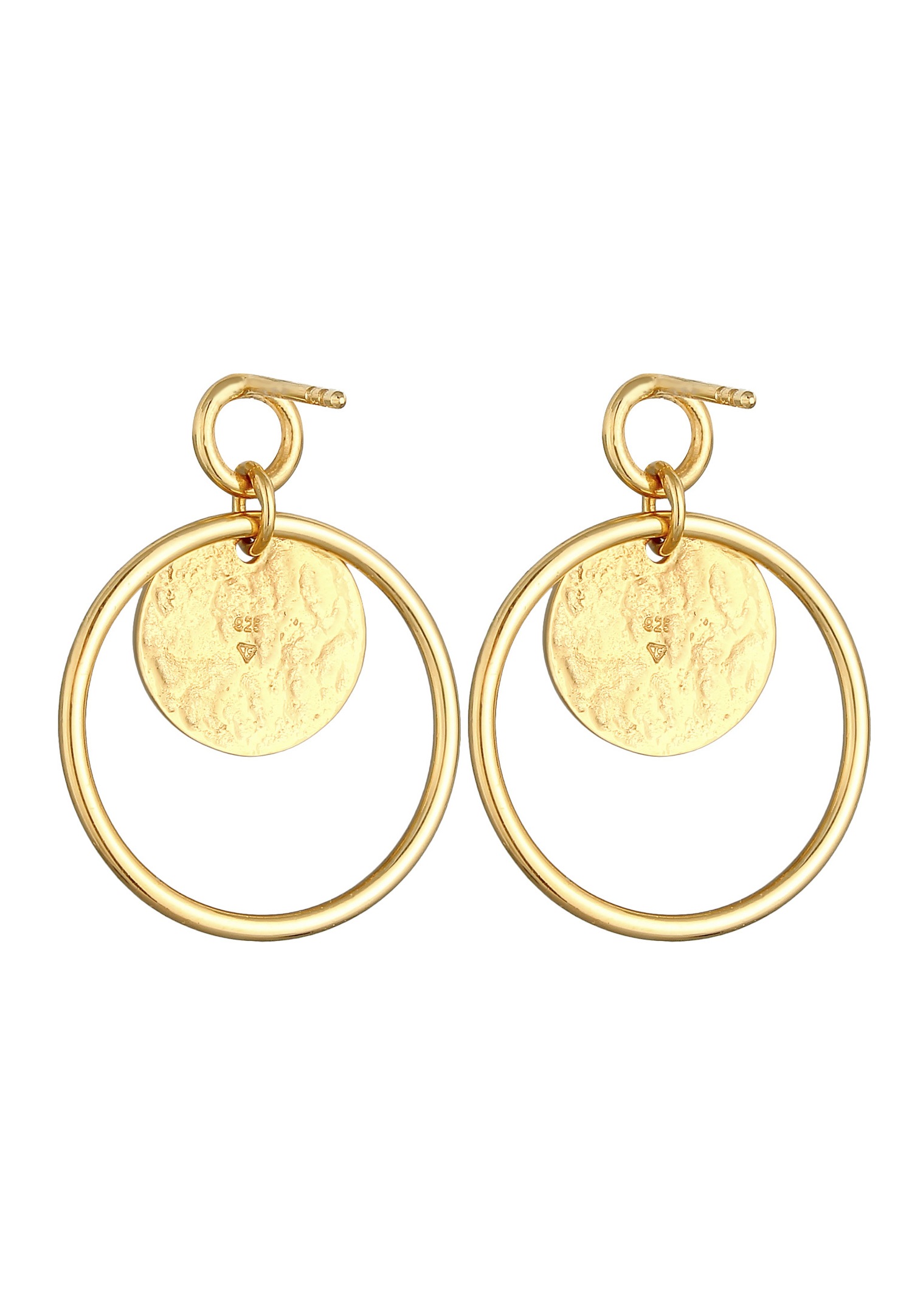 Elli Boucles d'oreilles pour femmes Basic rond en argent 925 sterling