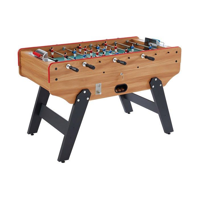 Tafelvoetbaltafel met muntinworpmechanisme van MDF - B153 x D77,6 x H96 cm - Licht natuurlijke kleur - HENRY