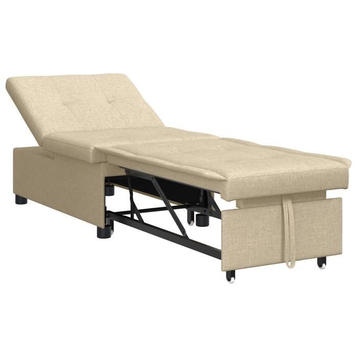 950814 & Sofá cama 3 en 1, diván, convertible, estilo Murphy en tela color crema