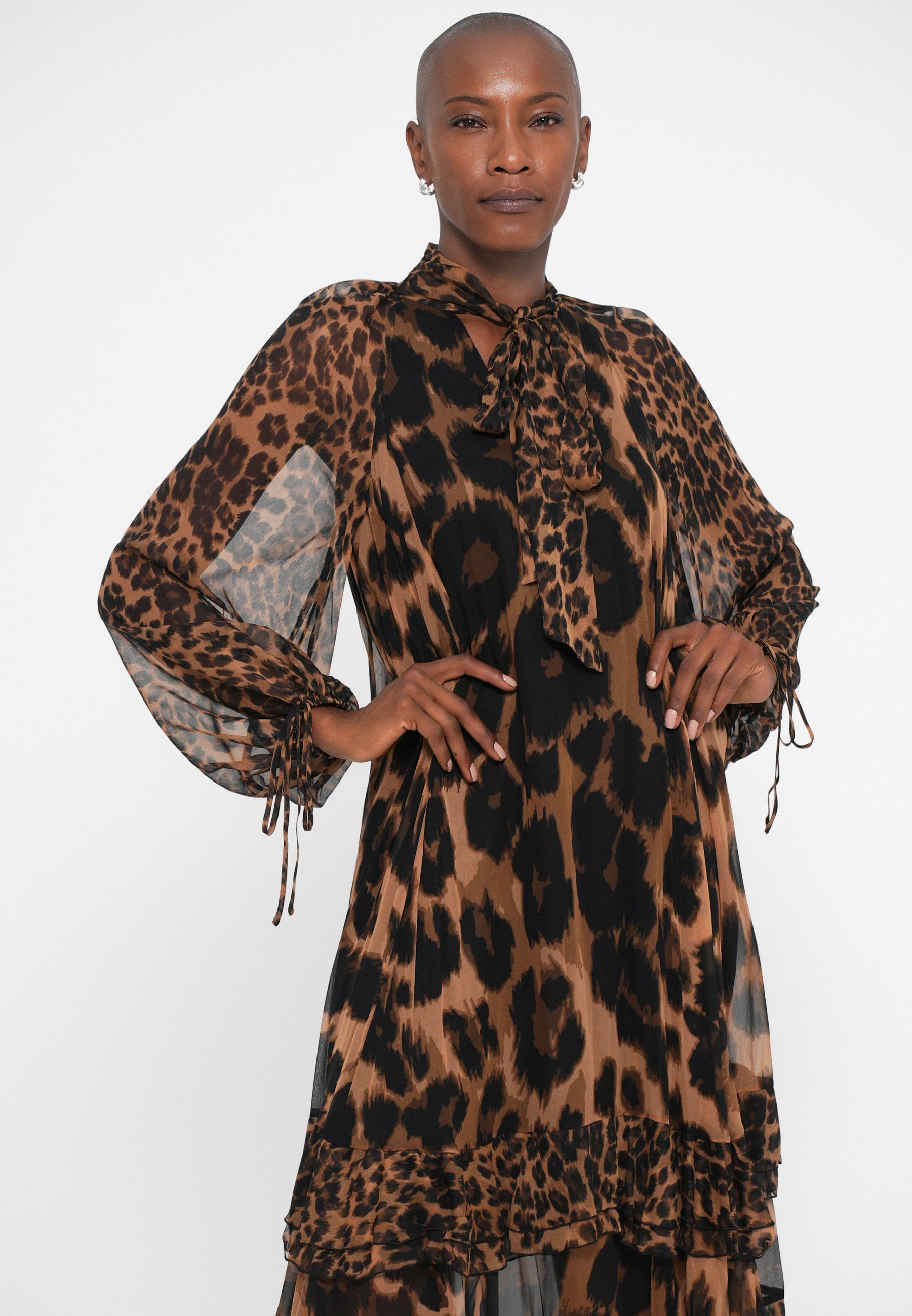Diane von Furstenberg NADINE Abendkleid - Maxikleid - Schneeleopard/Big Tobacco
