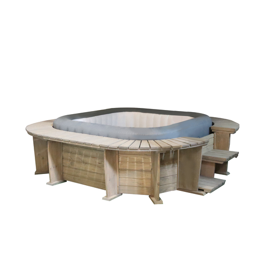  Bestway K2o Seychelles aufblasbarer Whirlpool mit Holzverkleidung für 4-6 Personen mit Hydrojets