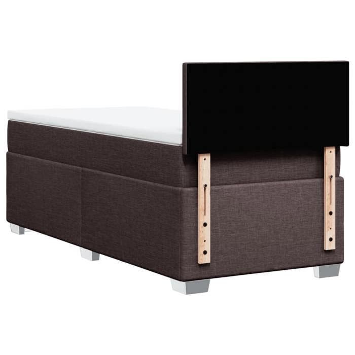 Struttura letto con materasso - Marrone scuro - 90x200 cm - Molle insacchettate - Massimo relax