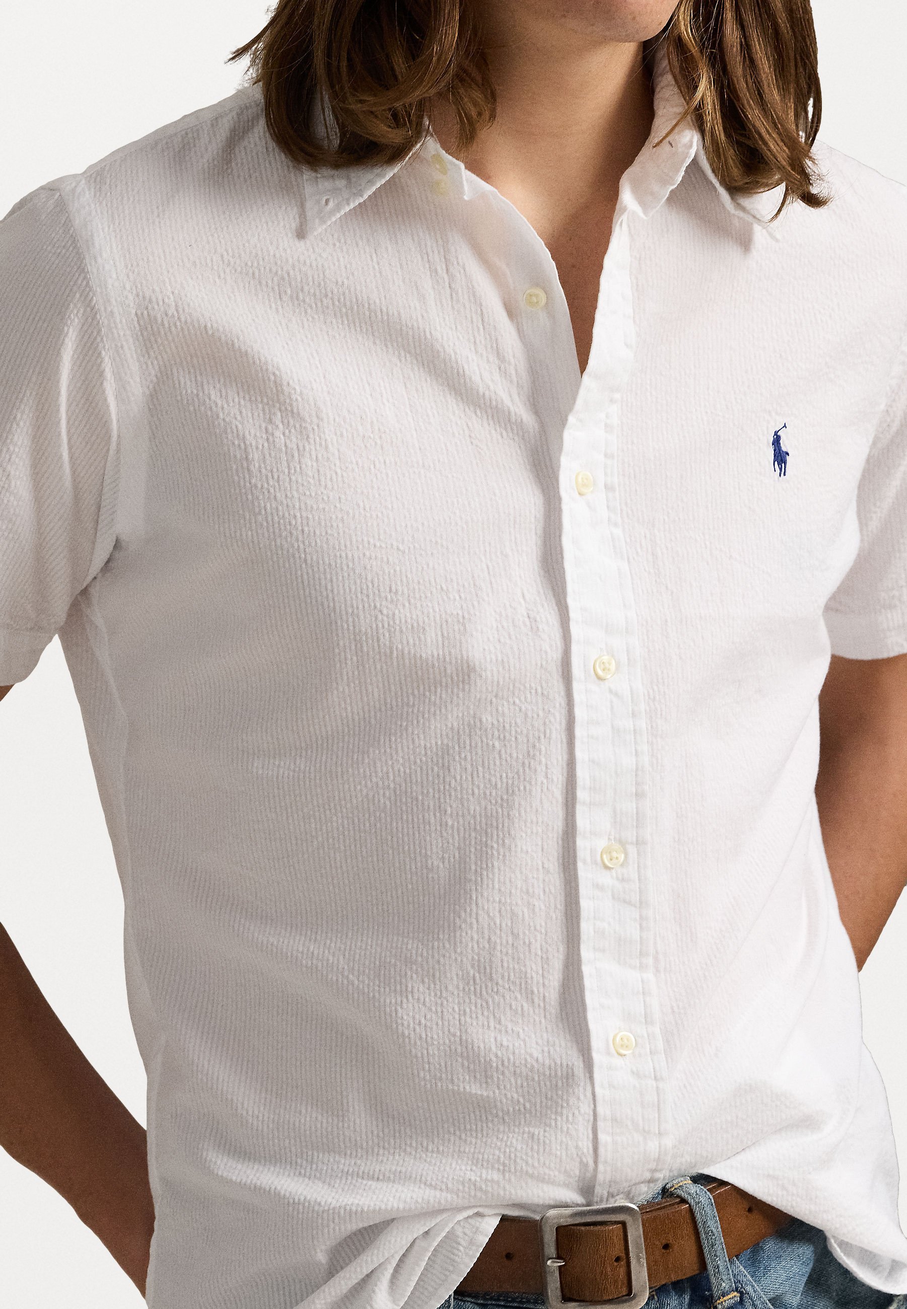 Polo Ralph Lauren CUSTOM FIT SEERSUCKER SHIRT - Shirt - wit