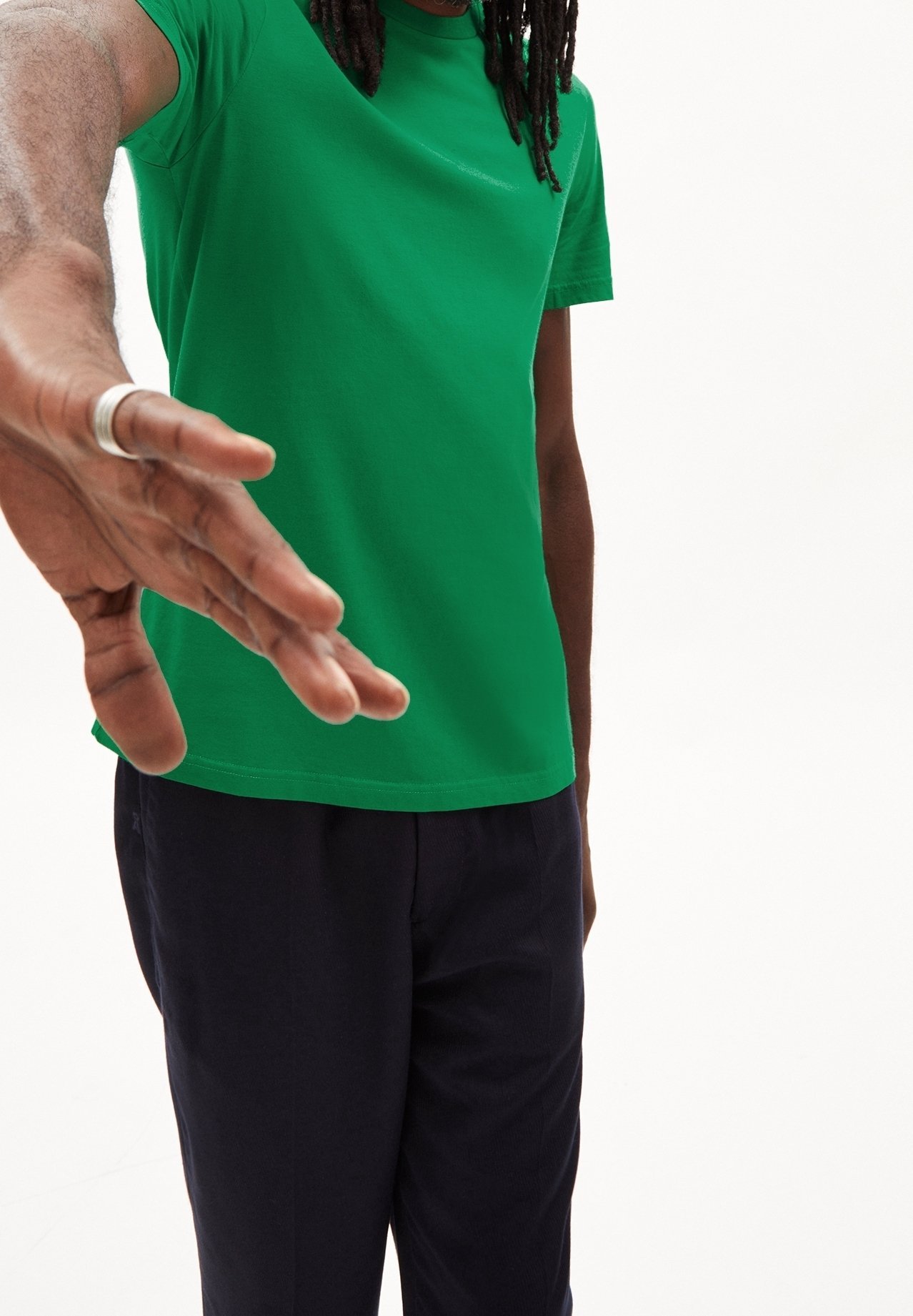 Armedangels basic T-shirt - donkergroen