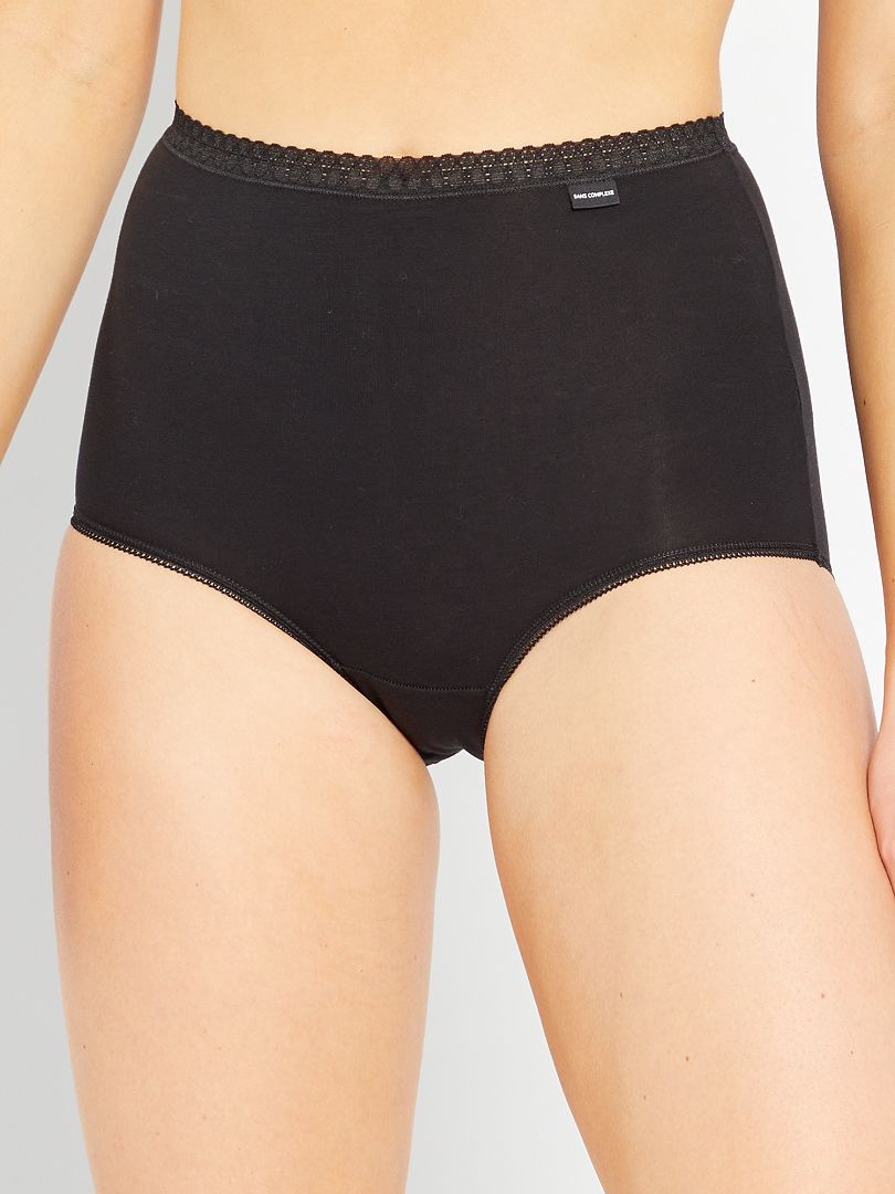Conjunto de 2 calcinhas maxi 'Sans Complexe' - pretas
