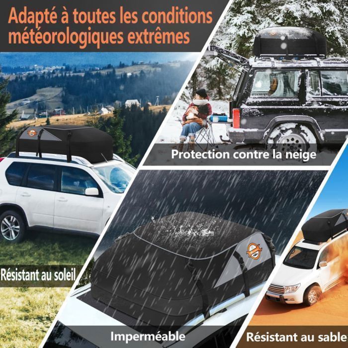 Bolsa de techo para coche Sailnovo - 585L - Cofre de techo plegable - Tejido Oxford impermeable - Compatible con o sin barras de techo