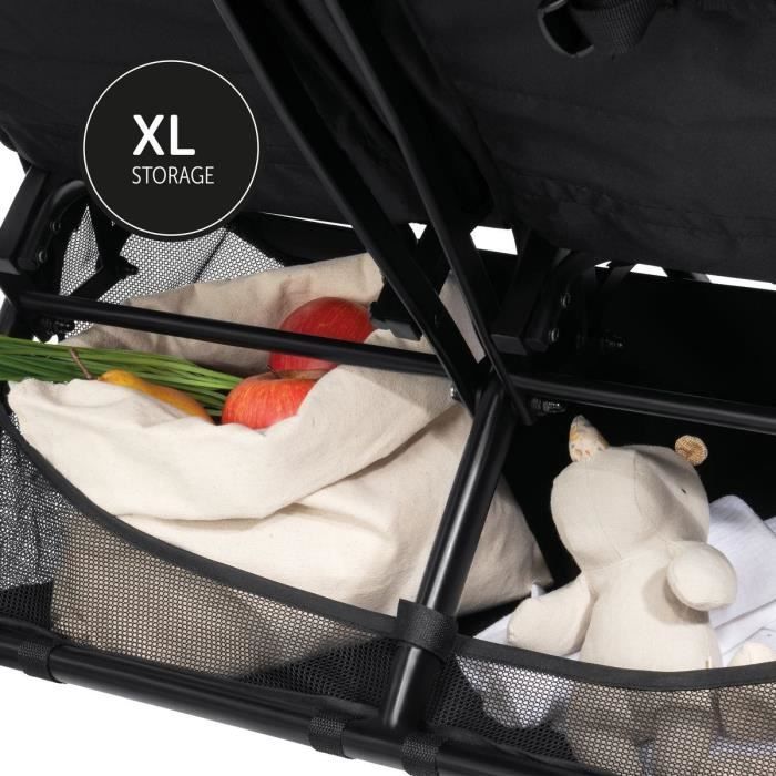 HAUCK - Poussette double - SWIFT X DUO - 4 roues - Pliage à 1 main - Noir