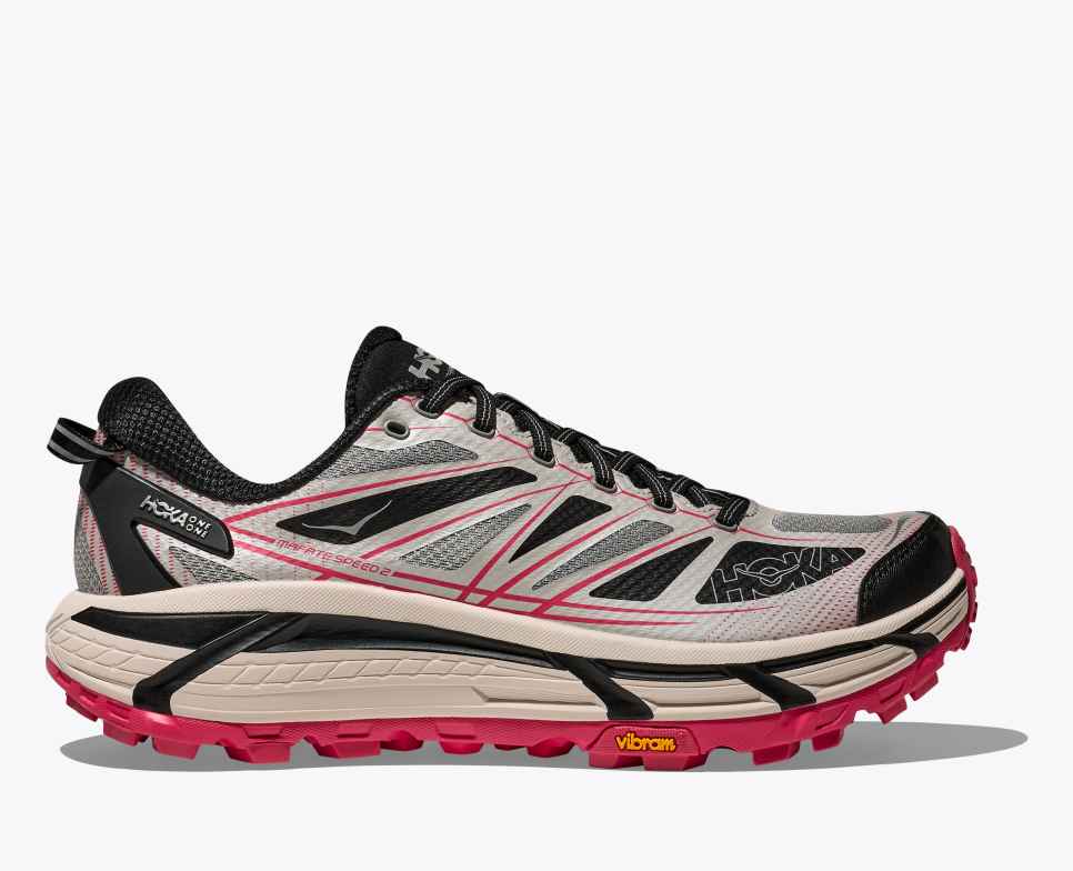 HOKA Mafate Speed 2 Galactisch Grijs / Robijnrood