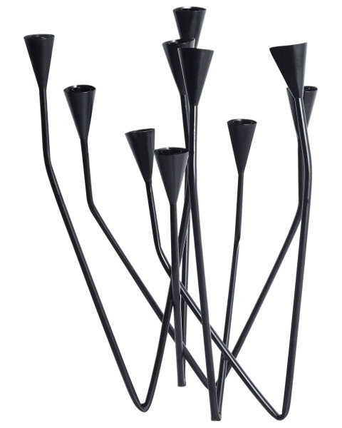 Świecznik 10 ramienny dekoracja metal czarny