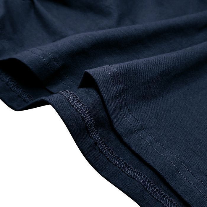 Men's Long Sleeve Hooded T-Shirt, Casual Style T-Shirt in Solid Color - Blue
