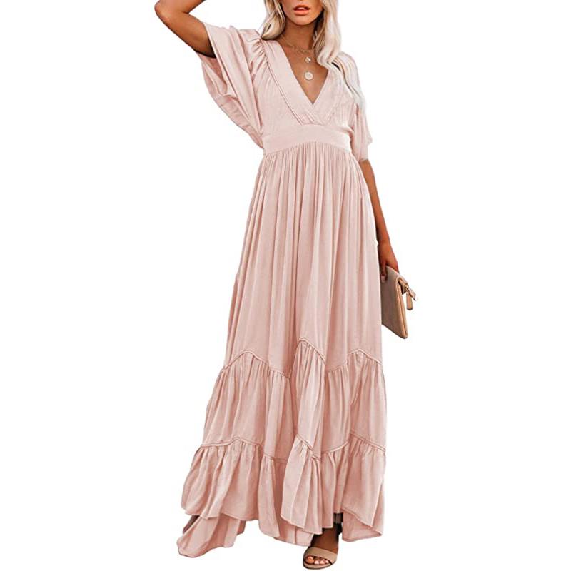 Robe d'été décontractée et ample en satin soyeux pour femme