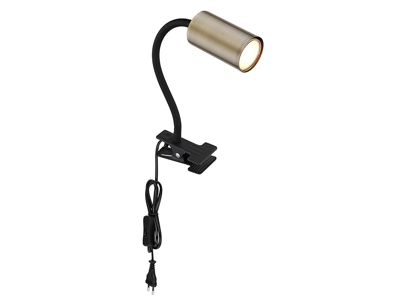 Lampa biurkowa klips Robby metalowa złota
