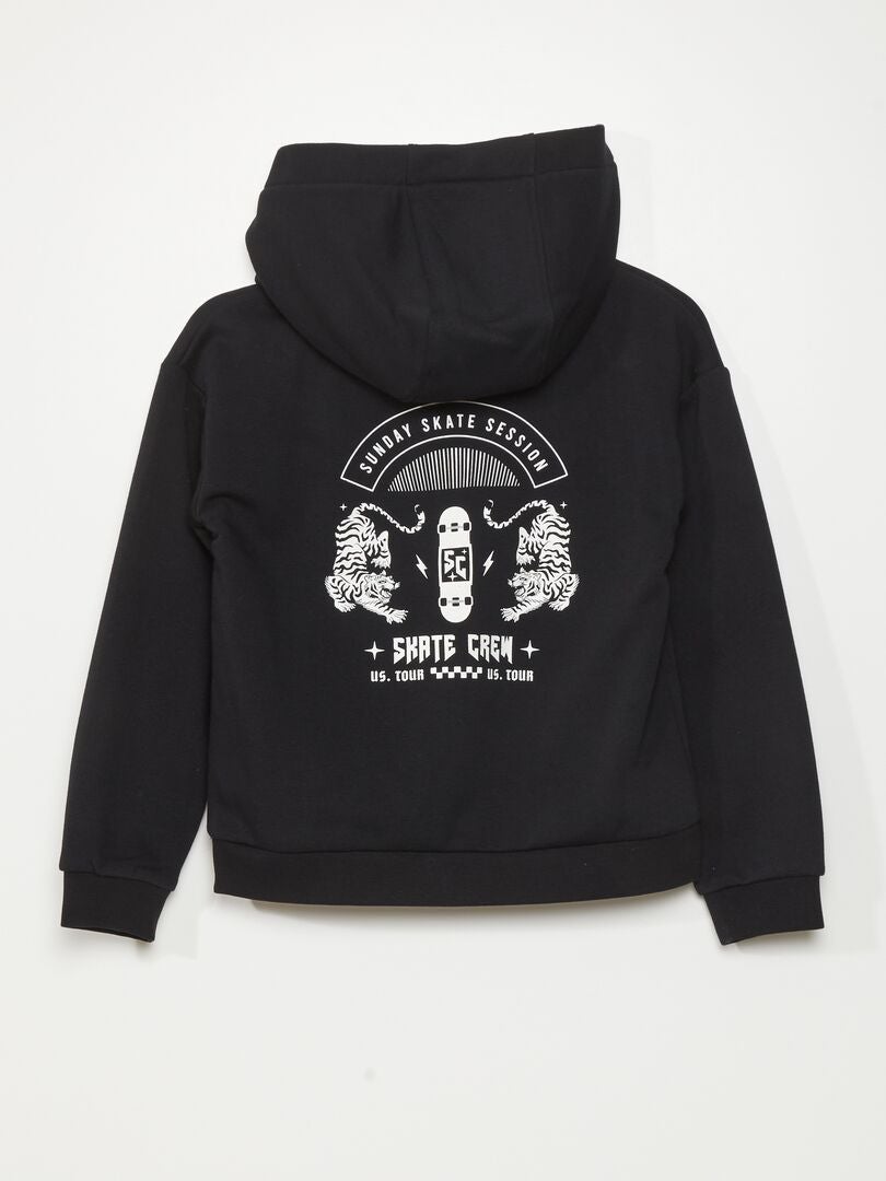 Fleece hoodie - ZWART