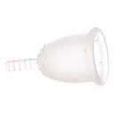Copa menstrual FLEURCUP de talla pequeña, incolora, 100% fabricada en Francia.